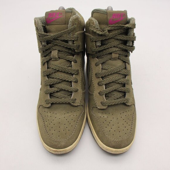 Nike Dunk Sky Women's Size 7 Hi Hidden Wedge Olive Green Sneakers 528899-200 - Picture 2 of 9